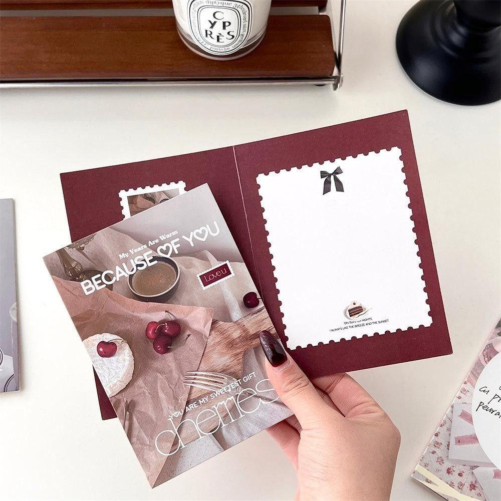 3-inch Photo Greeting Cards Pastoral Style Photo Card Gift Folding Card