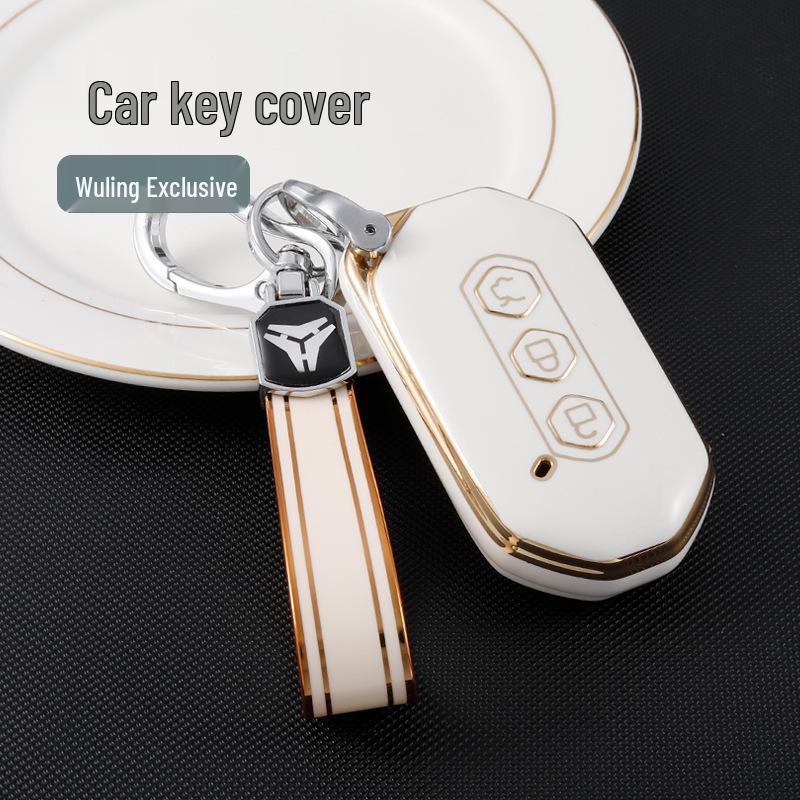 Fashionable Gold Edge TPU Key Cover for 2020 Wuling Ka Jie