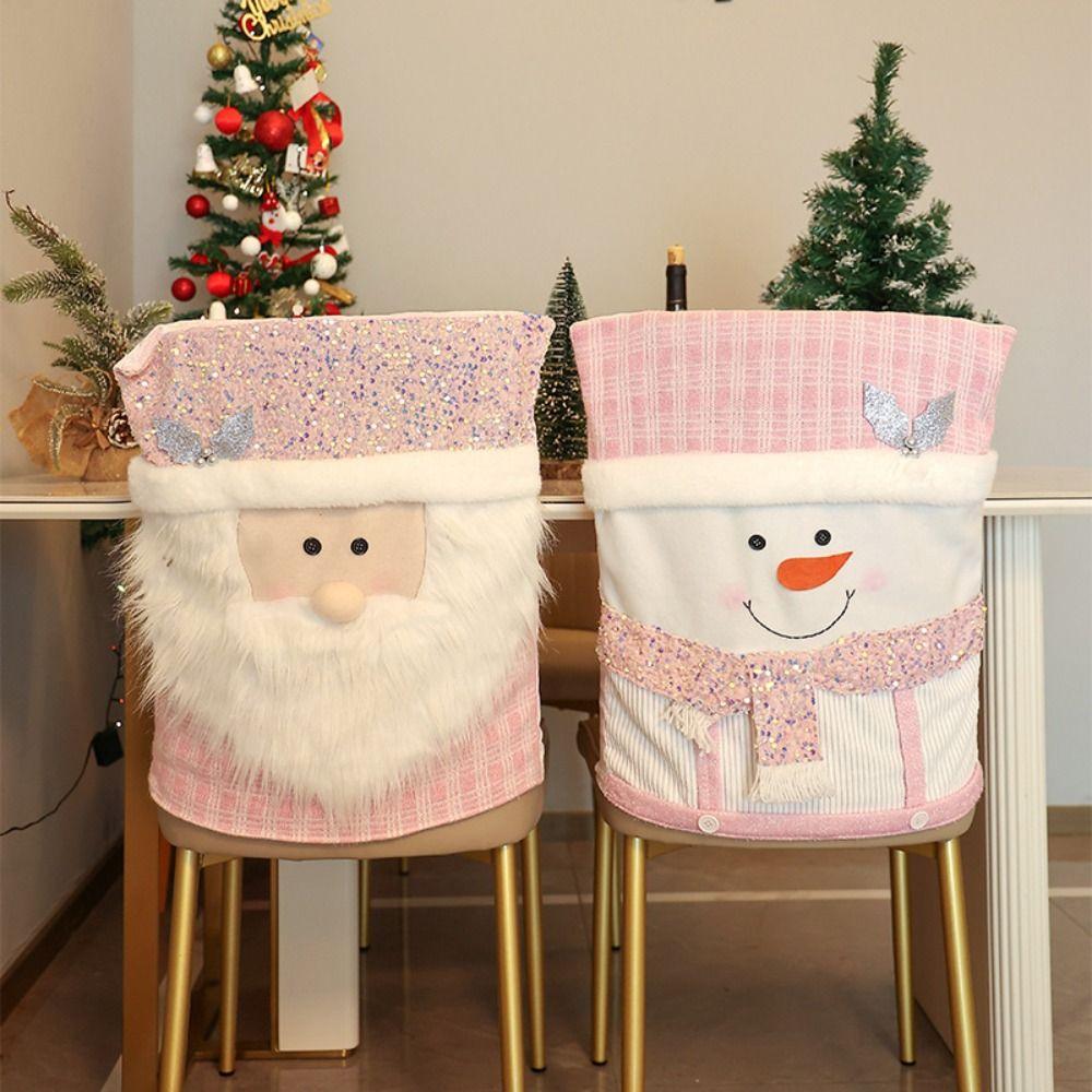 Soft Xmas Dinner Chair Seat Cover Snowman Festival Table Decor  Home Decoration