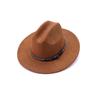 Men's and women's soft suede cowboy hats Western big edge top hat Shade beach hat Couple jazz hat