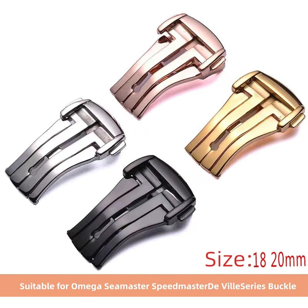[Nywing] 18mm 20mm Omega Buckle OMEGA Stainless Steel Watch Strap D Buckle Double/Double Opening ...