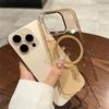Luxury Gold Magsafe Transparent Case For iPhone 11 12 13 14 15 16 Pro Max Plus Magnetic Wireless Charge Shockproof PC Hard Cover