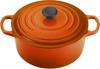 Signature Cocotte Ronde Cast Iron Enamel Pot, 22 Cm, Orange, Gas, Induction, and Oven Safe [Official Japanese Product]