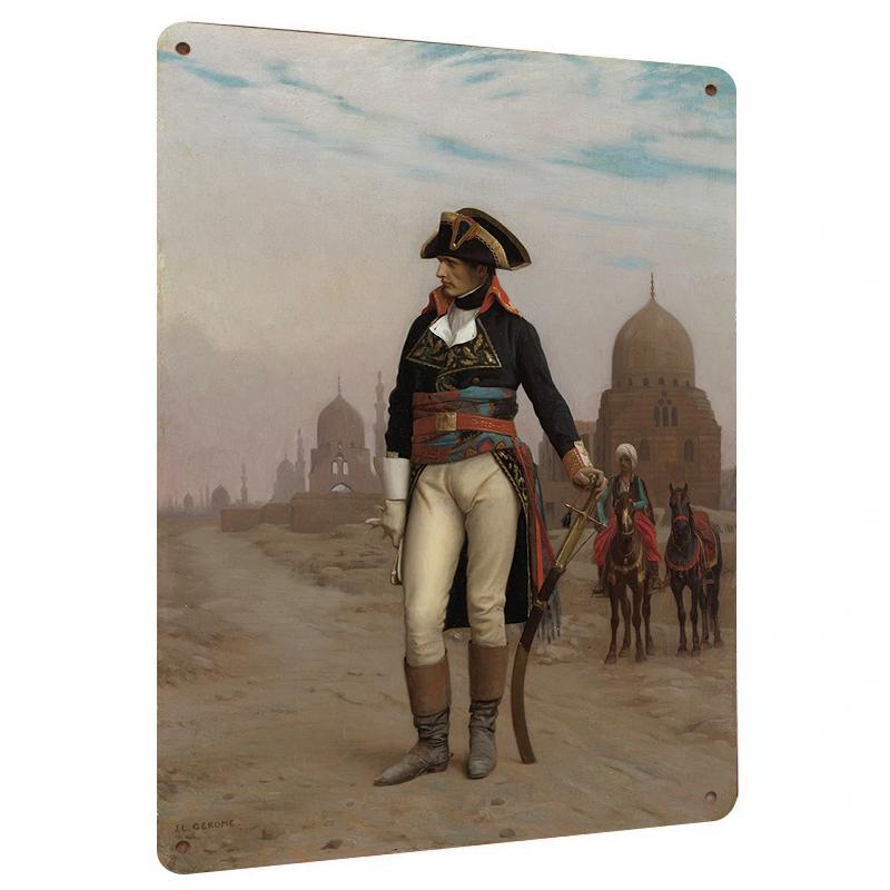 

Vintage Military Figure Metal Wall Art European Historical Architecture Decorative Painting for Living Room Study 20x30cm（7.8x11.8inch）