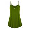 Elegant Women's Fashion Summer Plus V-neck Sleeveless Button Loose Hem T Shirt