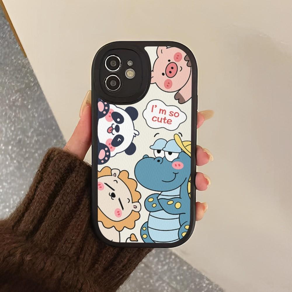 Cute Cartoon Animal Phone Case Hard Leather For iPhone 14 13 12 Mini 11 14 Pro Max Xs X Xr 7 8 Plus 6 6s