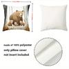 Cute Bear Patterned Throw Pillows for Home Decor Polyester pillowcase, sofa decorative cushion cov Headboard Pillow
