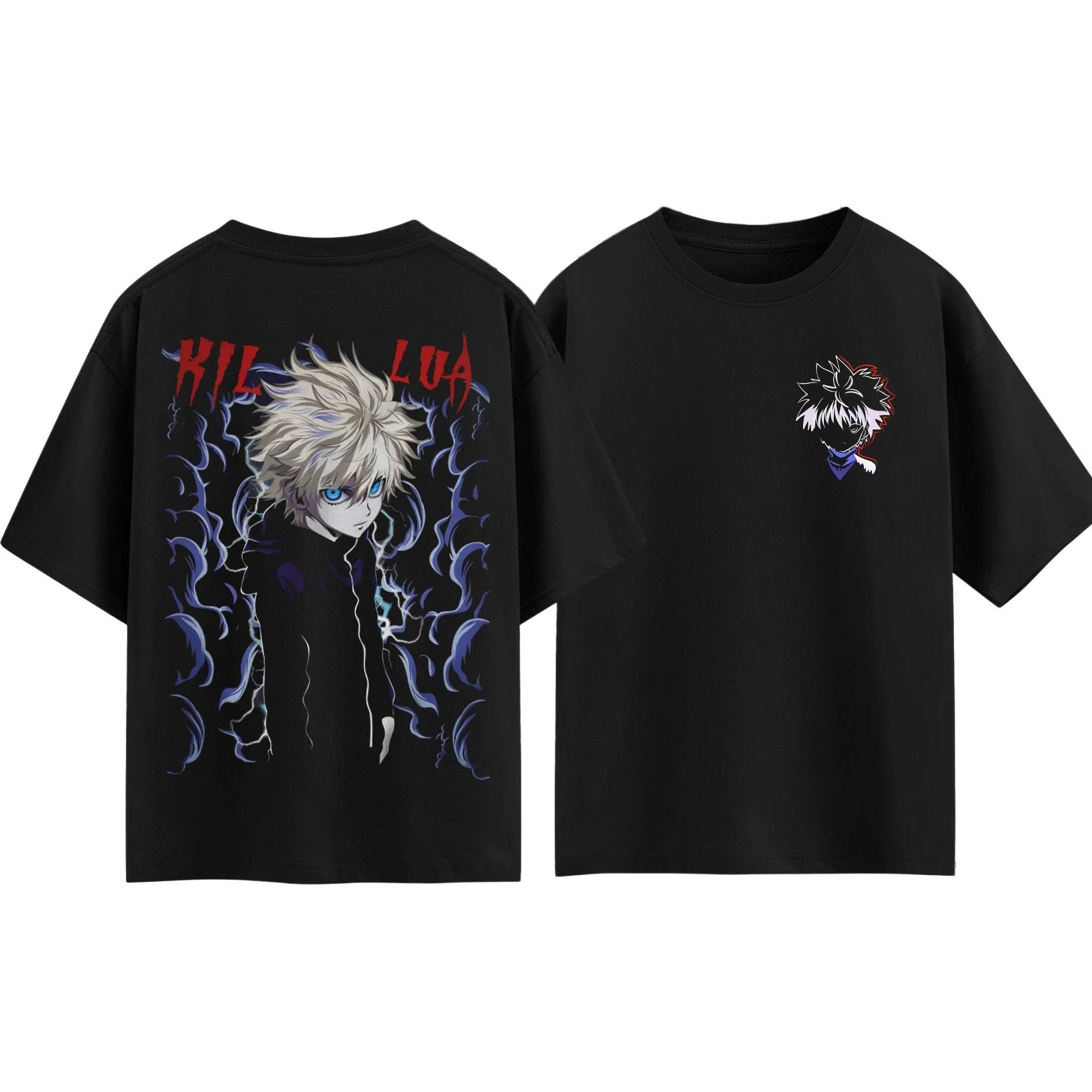

2026 Anime HUNTER×HUNTER Killua Zoldyck T-shirt Men and Women Summer Cotton Clothing Fashion Breathable Anime Fans Short Sleeve Tops 4XL