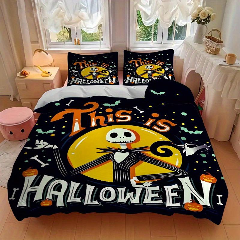 3pcs This Is Halloween Jack Bedding Set Includes Quilt Cover and Pillowcases, Suitable for All Seasons B094