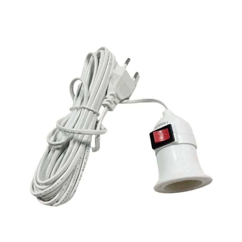 Power Cord Cables E27 Lamp Base Holder With Switches Wire For Pendant Led Bulbs Socket Adapter Home Accessories Tools