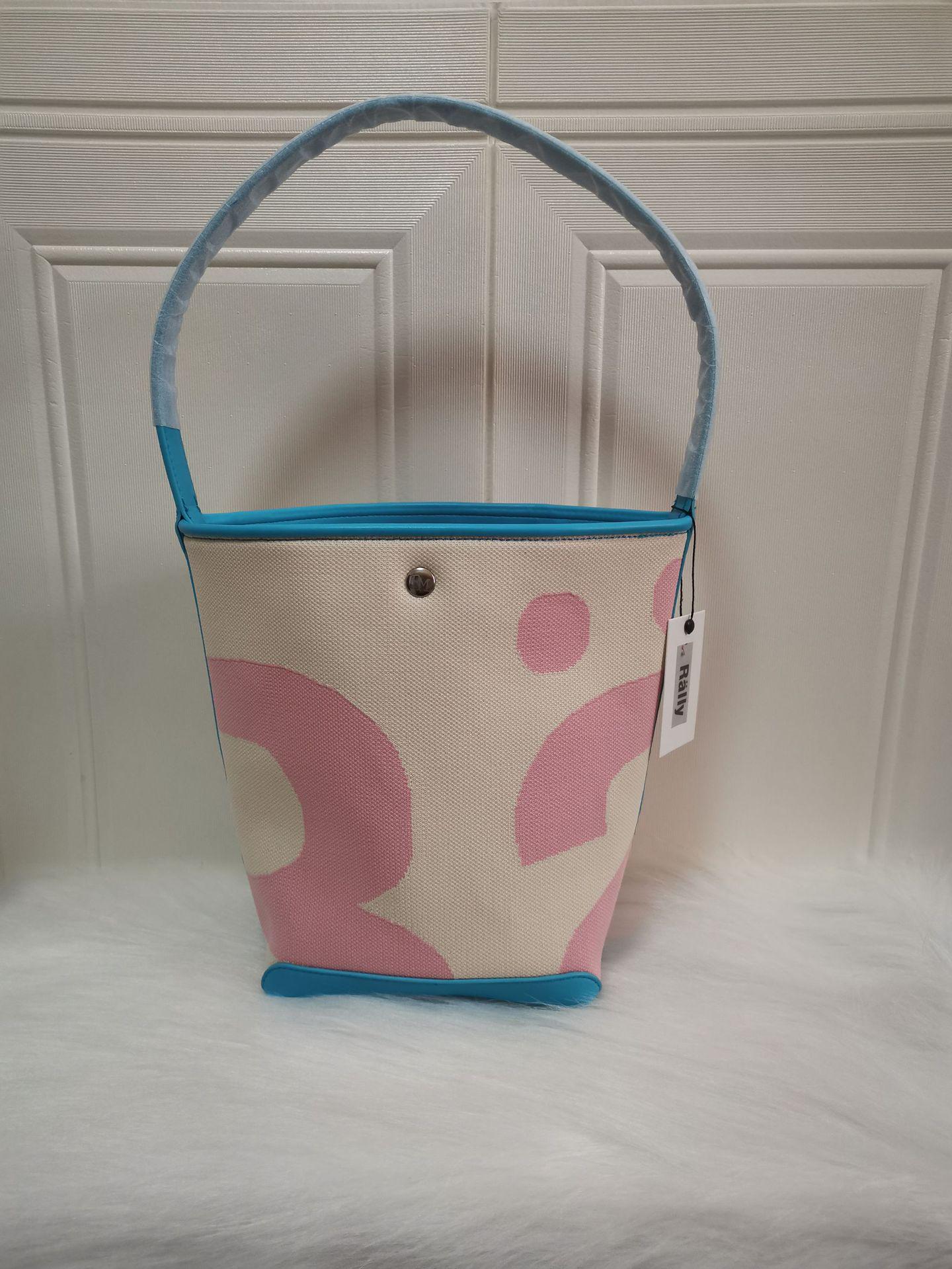 

Сумка-ведро через плечо Thailand - модная сумка через плечо с буквенным принтом большой вместимости для женщин 18x15x25 cm розовый