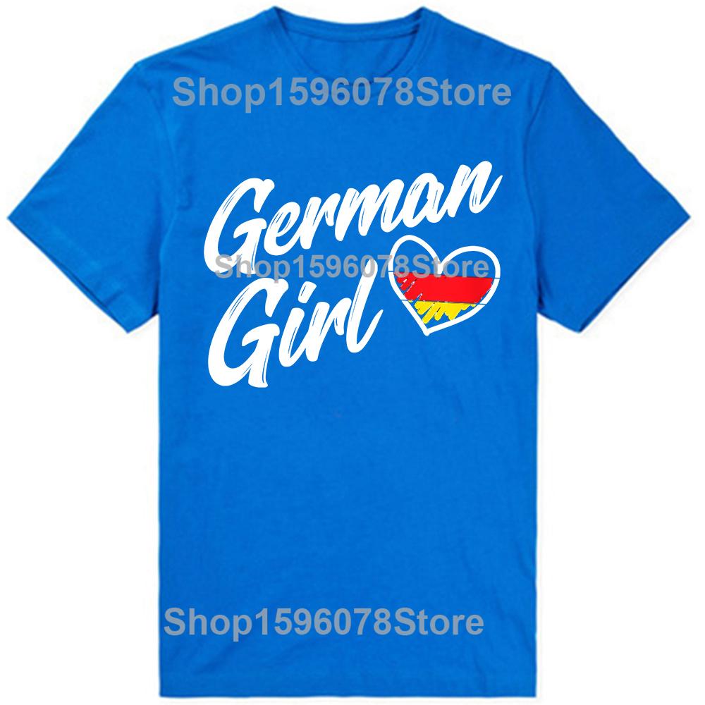 Funny Germany Funny Deutschland Flag German Girl Tshirts Men Womens Fashion Casual Tshirt 100 Cotton Loose Oversized T Shirt