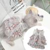Princess Style Pet Floral Skirt Mesh Skirt Dog Dresses Cute Cat Dress  Dog Cat