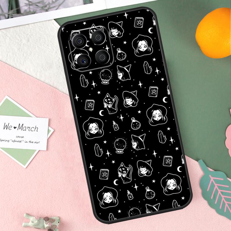 Witchcraft Witch Cat Case For Huawei P Smart 2019 2021 P20 P40 P30 Lite P50 Pro Nova 5T Honor X8 X9 50 70 Cover