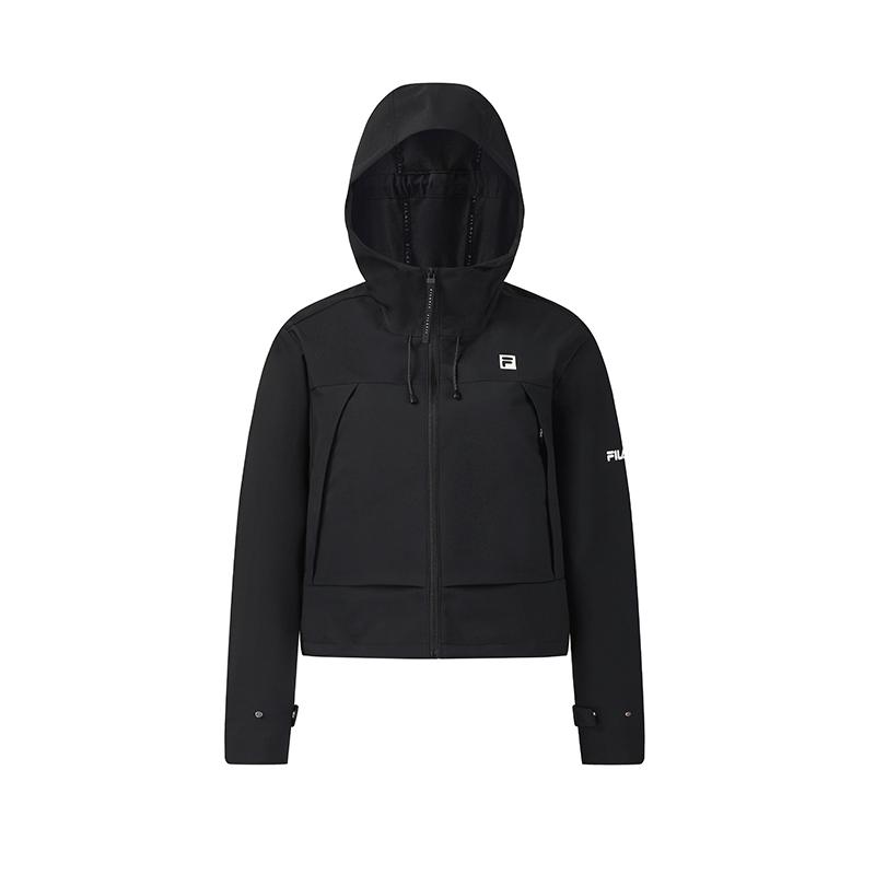 Fila Fitness Series Minimalist Fashion Classic Sports Training Casual Comfortable Versatile Short Loose Hooded Woven Jacket A11W611705FBK