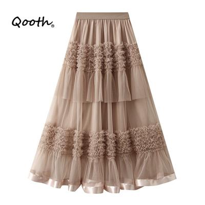 Falda Larga de Tul por Capas Falda de Capas Volantes Dreamy & Vintage Fairycore QT2825