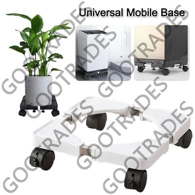 4 Caster Wheels Movable Base Stand Support Heavy Duty Washing Machine Base Adjustable Height Anti-Vibrator Base Laundry