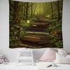 Forest River Tapestry Green Natural Landscape Tapestry Wall Hanging Decoration Living Room Bedroom Decorative Tapestry