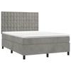 Vidaxl Letto Continentale Con Materasso, Grigio Chiaro, 140X190Cm, Velluto