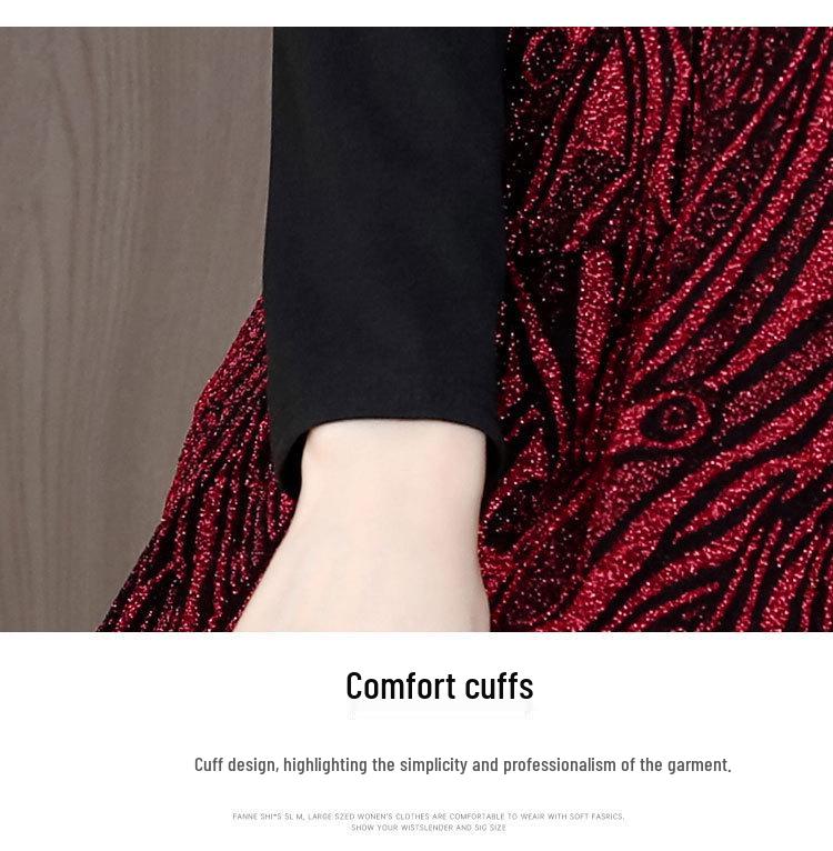Fleece-Lined Slimming Plus Size Mid-Length Top - Autumn/Winter 2024 Korean Style