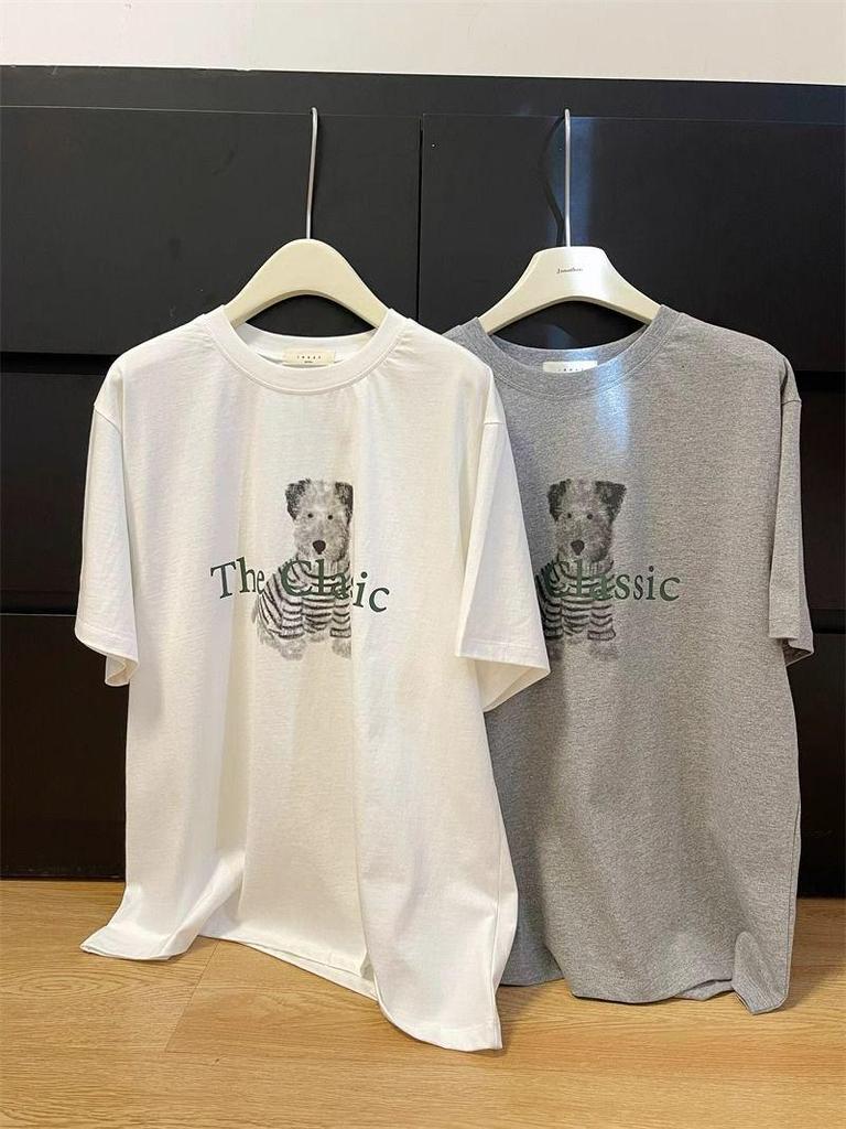 Trendy European-Style Women's White Oversized Short-Sleeve T-Shirt, American Retro High-Street Summer Fashion