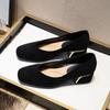 Fashion High Heels Women's Spring Autumn Square Toe Commuting Shoes Fashionable Plus Size High Heels Pumps Comfortable Black Work Shoes