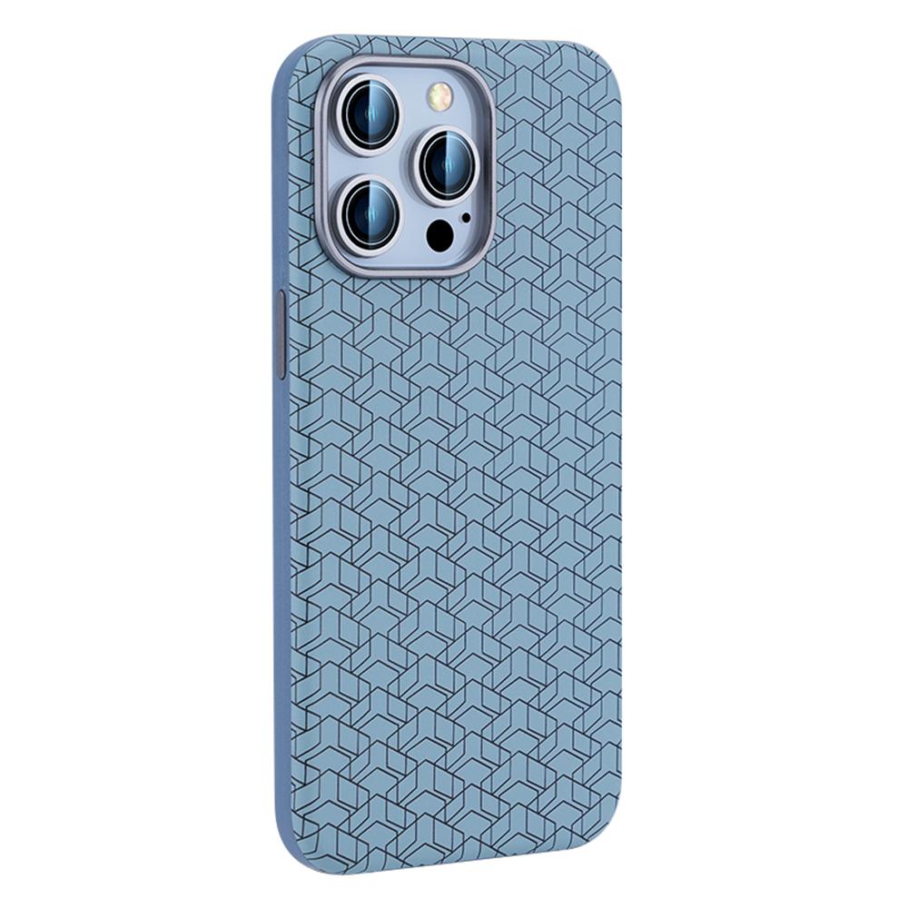 For iPhone 16 Pro Case Compatible with MagSafe Anti-Drop PU+TPU Phone Cover Geometric Pattern