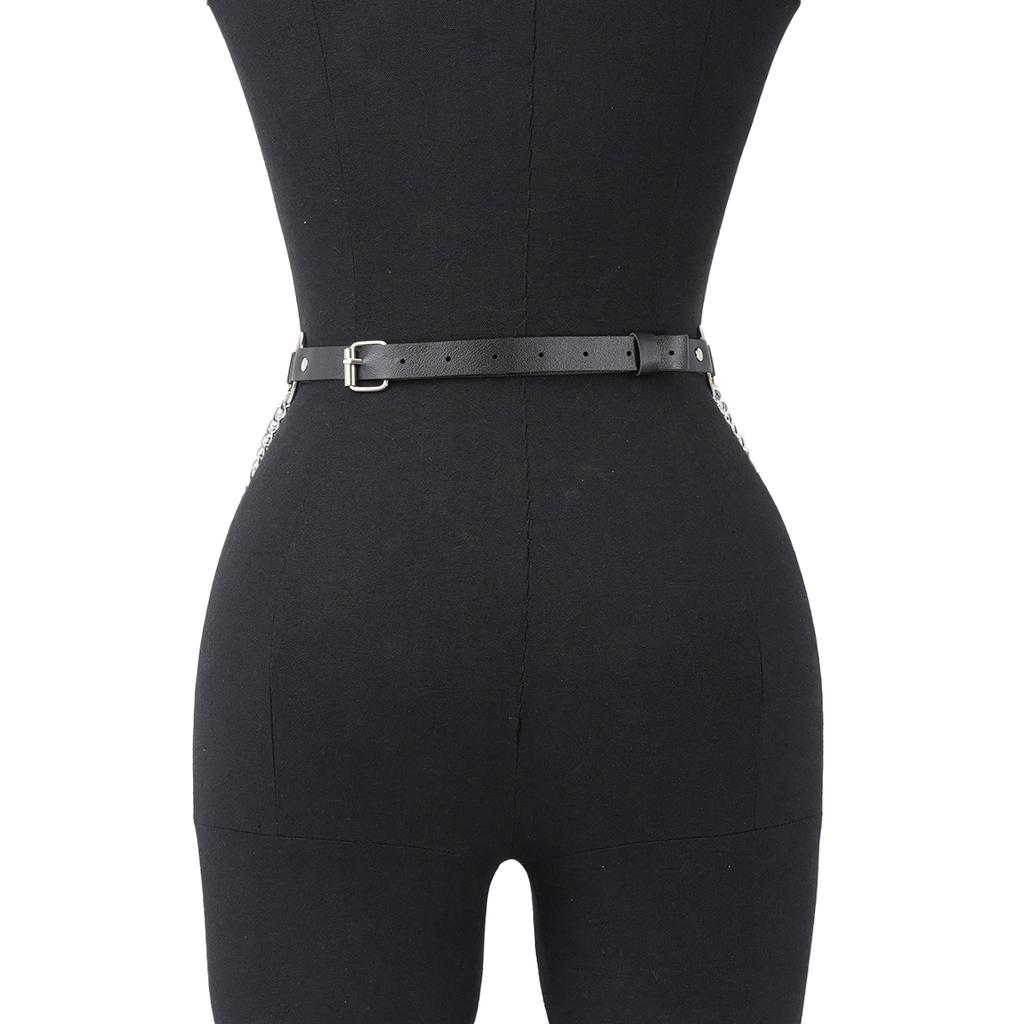Women Belly Belt Chain Street Style Gothic Harness Chain Bustier Harness Waist Clothing Accessories
