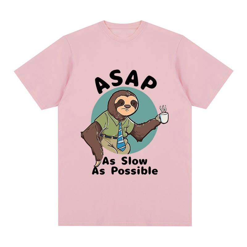Lenochod ASAP tak pomalu, jak je to možné Kawaii tričko Bavlna Pánské tričko Nové TEE TRIČKO Dámské topy