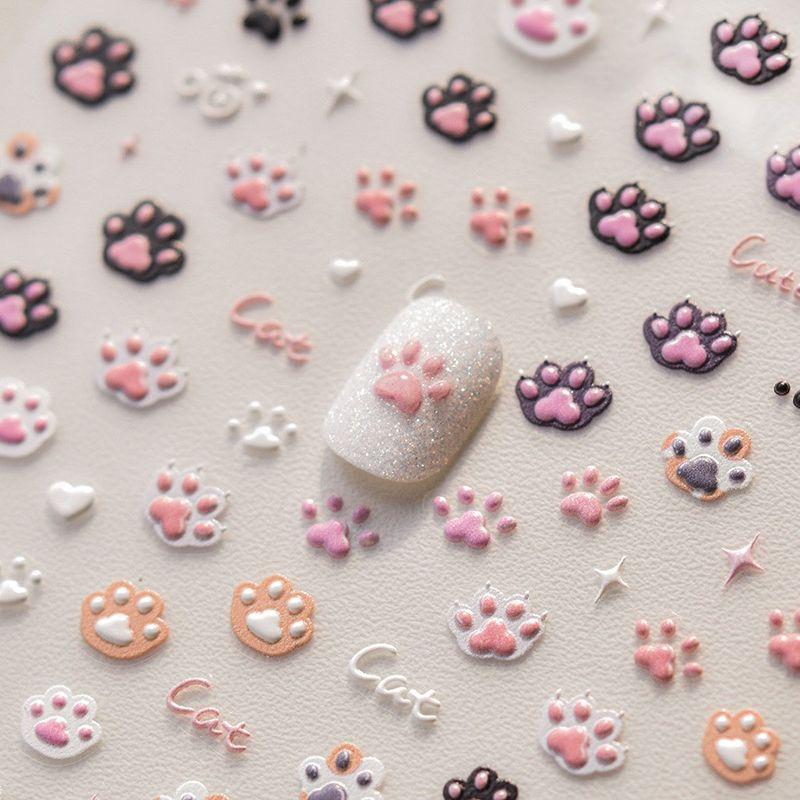 

Tomoni Embossed Nail Sticker Best Selling Cute Nail Sticker Japanese Style Cute Cat Claw 3412 Default