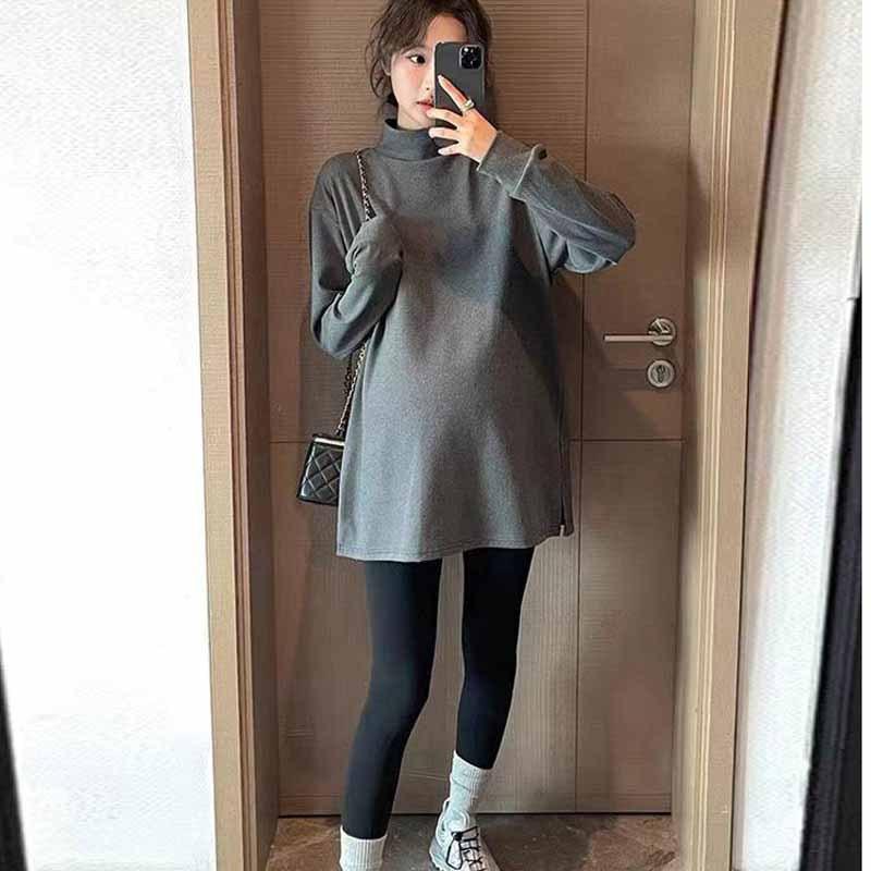 

Одежда для беременных с водолазкой, двухсторонний немецкий вельвет, большой размер, свободная и универсальная базовая рубашка M recommends 85-52.5kg