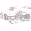 9 Piece Garden Sofa Set with Cushions Black Poly Rattan