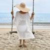 For Women New Arrival Style Solid Color Knitted Beach Knitted Sexy Long-sleeved Shirt Dress