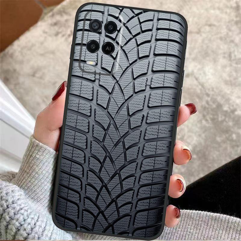 

Black Tire Tyre Tread Texture Case For Oppo A57 A17 A77 A40 A78 A54 A74 A94 A76 A16 A96 A18 A60 A80 A38 A58 A98 A15 A5 Pro OPPO A98 5G