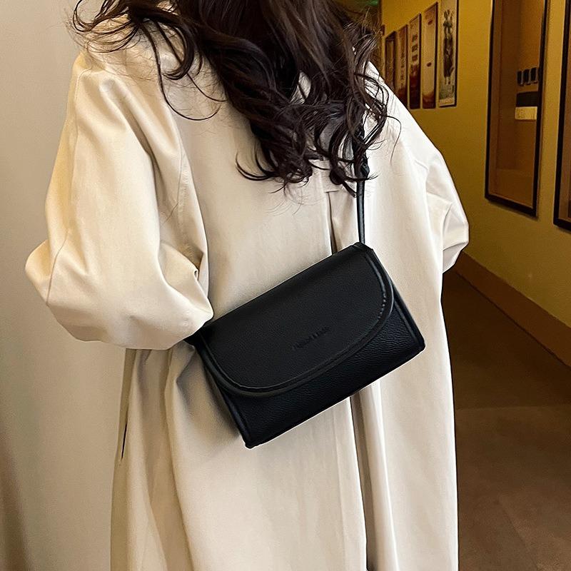 Women's small backpack autumn solid color shoulder bag fashion trend versatile texture messenger small square bag