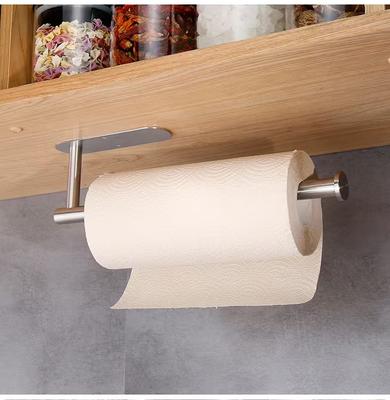 Kitchen Paper Towel Holder Adhesive Tissue Hanger Toilet Roll Paper Dispenser Cabinet Storage Napkin Rack Bathroom Accessories