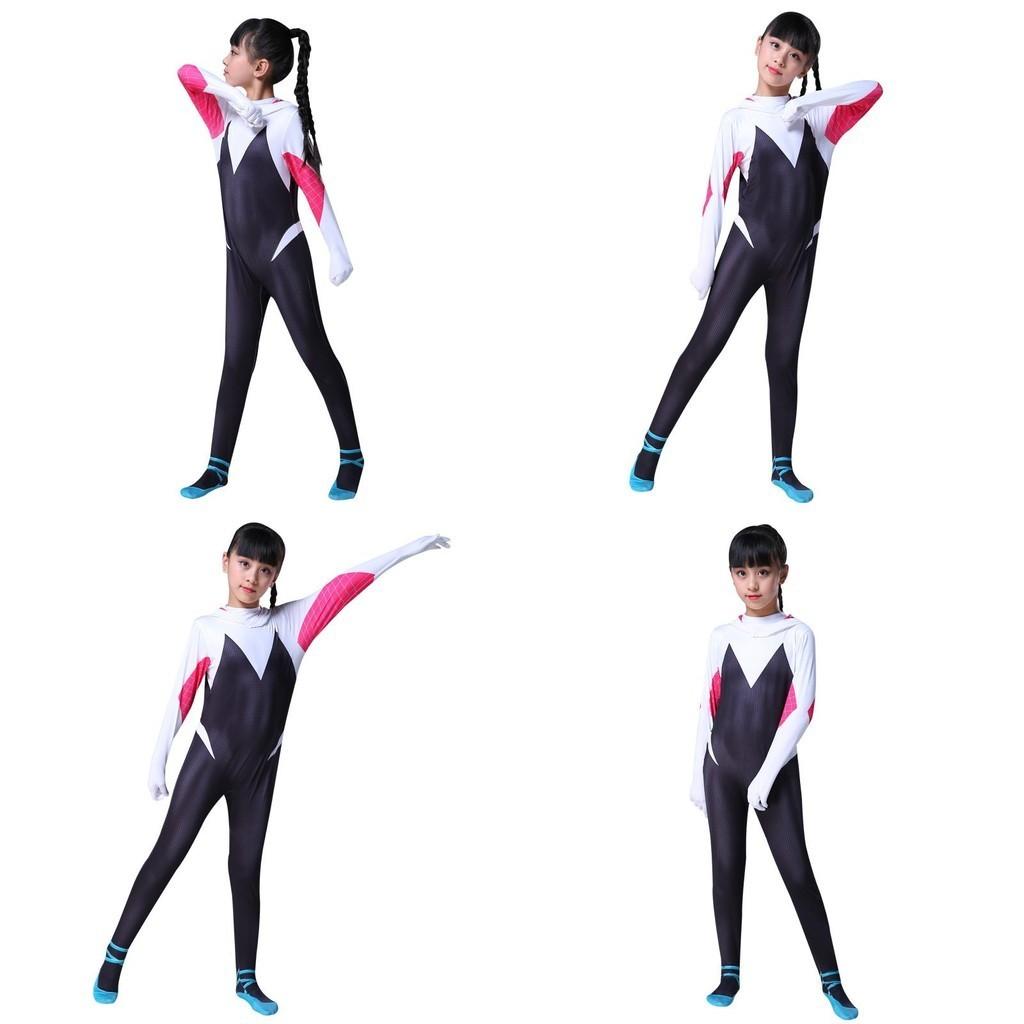Vibrant Spider-man Into The Spider-verse Gwen Stacy Kids Costume Jumpsuit For Playful Adventures