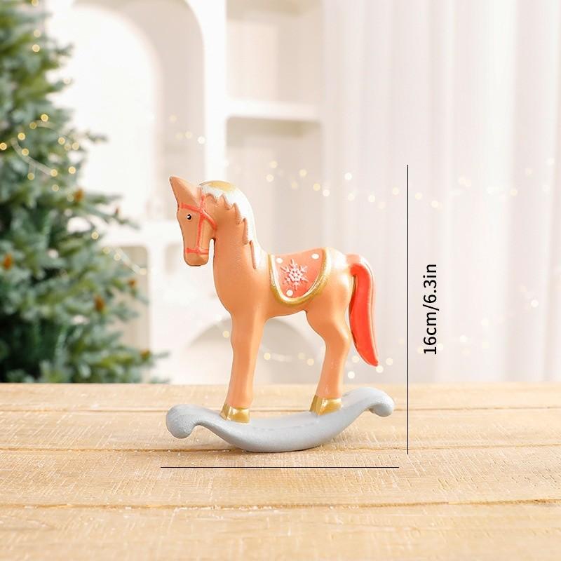 Christmas Reindeer Figurine Wooden Gold Holiday Decor For Festive Celebration