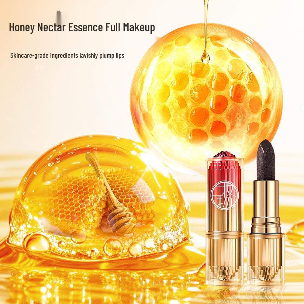 Black Gold Honey Extract Non-Stick Lip Gloss: Glossy, Long-Lasting, Temperature-Activated Color Lip Balm.