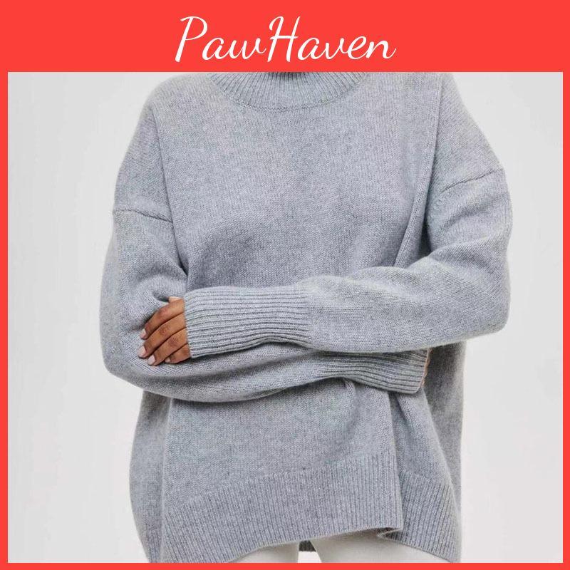 For New Longsleeved Sweater Fashion Autumn And Winter Light And Comfortable Pullover Solid Color Knitted Sweater For Women