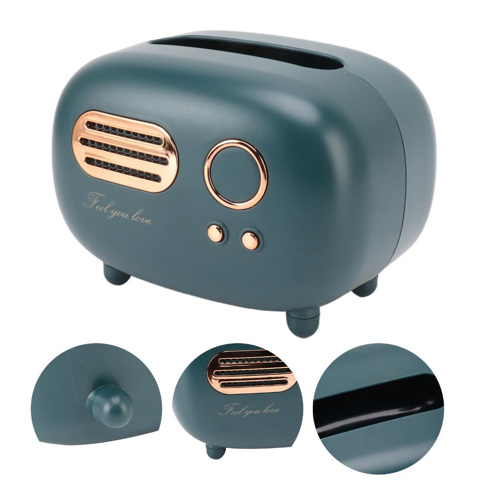 Radioform Retro Radio Taschentuchbox Dekorativ Multifunktional Vintage Radio Taschentuchbox Grün Kreative Taschentuchabdeckung Box Schlafzimmer