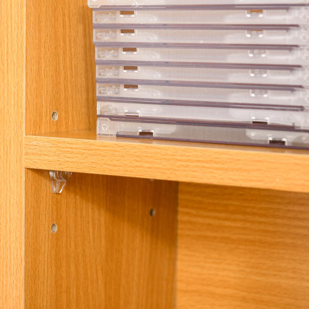 CD Storage Unit With Adjustable Shelves 89 X 130.5 Cm Beech Wood Finish
