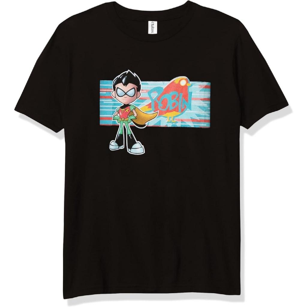 WARNER BROS Teen Titans Go Robin Maglietta Girocollo Solida Premium da Ragazzo