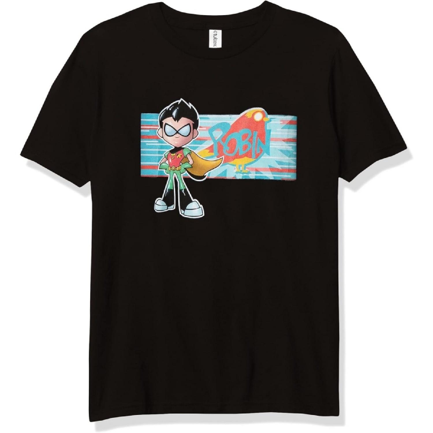WARNER BROS Teen Titans Go Robin Boy s Premium Solid Crew Tee S