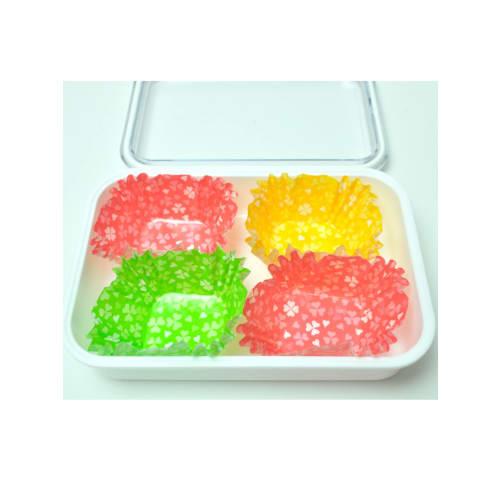 MA Packaging Side Dish Cups, Antibacterial, Deep Side Dish Container, Square, Small, Clover Design, Secure Dividers, Made in Japan