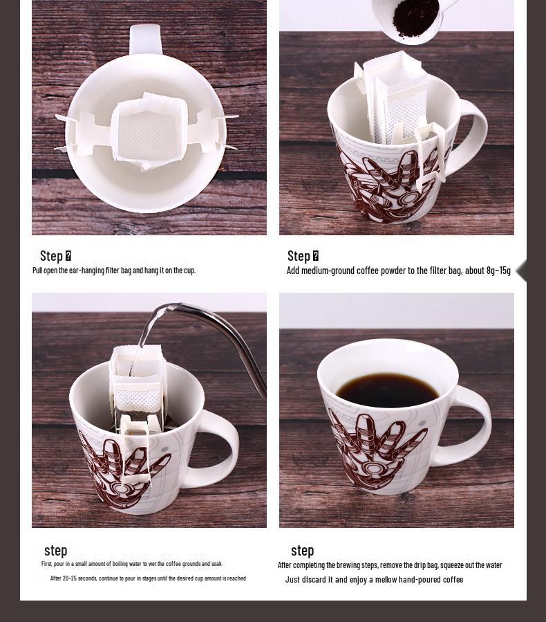 Japanese Drip Coffee Filter Bags, 50-Pack – Quick, Economical Hand Drip Coffee Filters