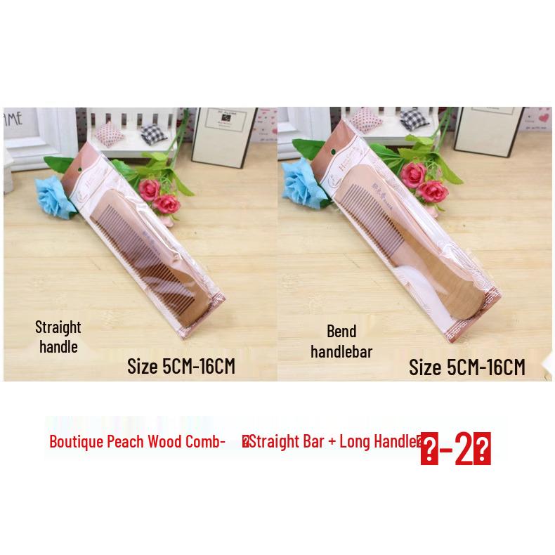 Natural Peach Wood Carved Anti-Static Comb for Women & Men, Ideal for Long Hair, Straight Teeth, Ancient Style, Massage.