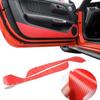 Interior Door Anti Kick Trim Cover Stickers For Ford Mustang 15+Red Carbon Fiber