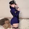 Sexy Cosplay Police Officer Hat Chest Navel Exposed Long Extremely Cute Sexy Cosplay Set of One Size [YAISHN] Included, Open, Exposed, Zipper,