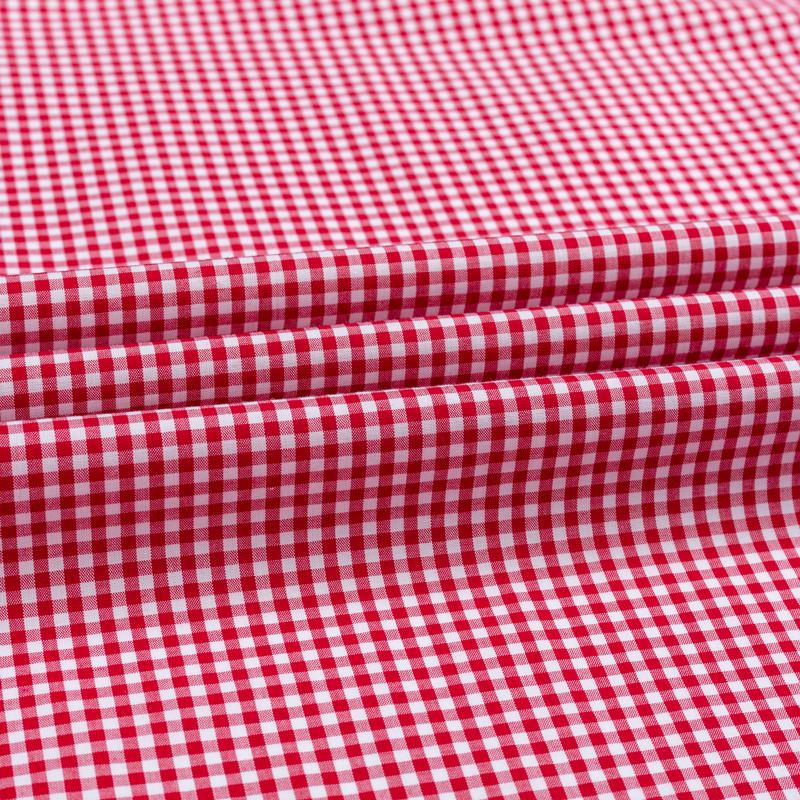 Man Standard-Fit Long-Sleeve Micro-Check Shirts Patch Pocket Thin Soft 100% Cotton White/red Lines Plaid Casual Versatile Shirt